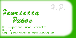 henrietta pupos business card